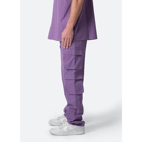 NWT mnml Men's Cotton Cargo Pants Purple Size 38 - Picture 2 of 8